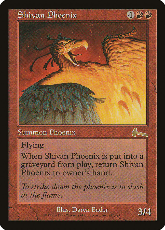 Shivan Phoenix [Urza's Legacy] | Red Riot Games CA