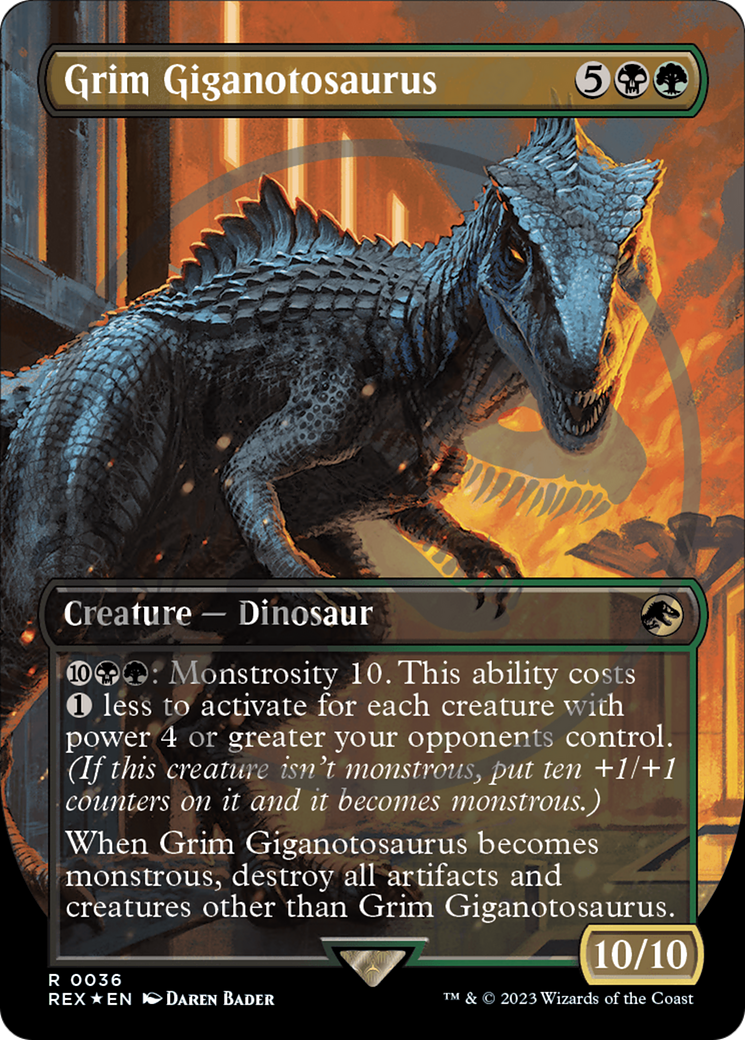 Grim Giganotosaurus Emblem (Borderless) [Jurassic World Collection Tokens] | Red Riot Games CA