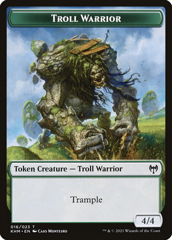 Human Warrior // Troll Warrior Double-Sided Token [Kaldheim Tokens] | Red Riot Games CA