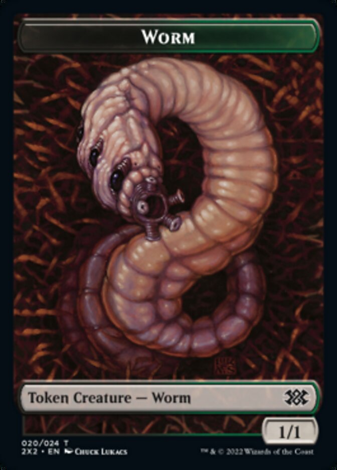Worm // Knight Double-Sided Token [Double Masters 2022 Tokens] | Red Riot Games CA