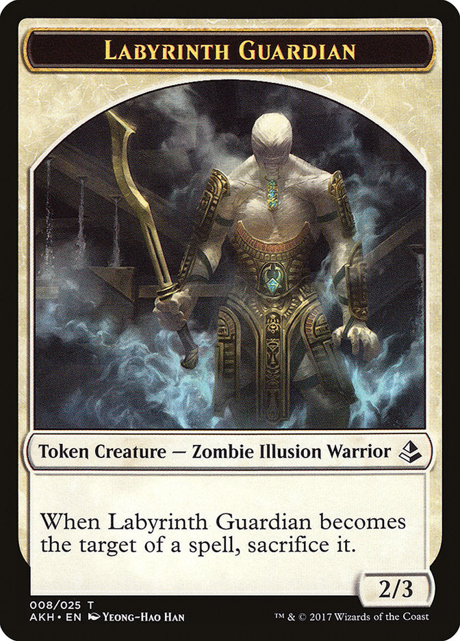 Warrior // Labyrinth Guardian Double-Sided Token [Amonkhet Tokens] | Red Riot Games CA