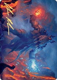 Aegar, the Freezing Flame (Gold-Stamped Signature) [Kaldheim Art Series] | Red Riot Games CA