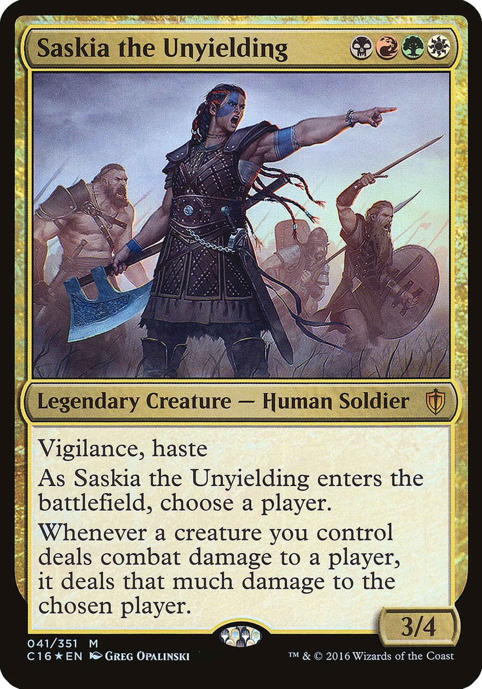 Saskia the Unyielding (Oversized) [Commander 2016 Oversized] | Red Riot Games CA