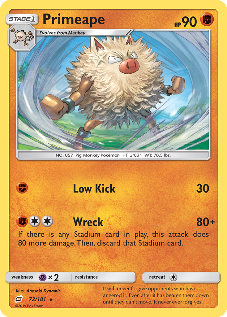 Primeape (72/181) [Sun & Moon: Team Up] | Red Riot Games CA