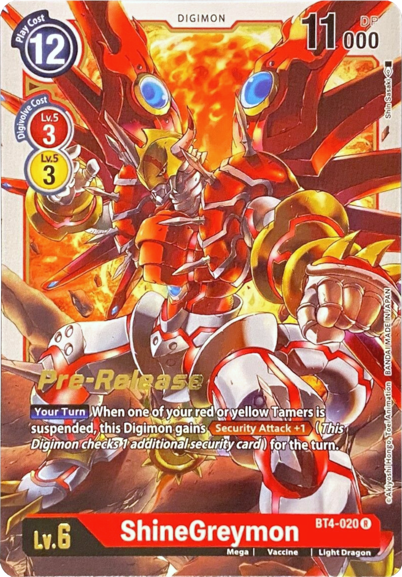 ShineGreymon [BT4-020] [Great Legend Pre-Release Promos] | Red Riot Games CA