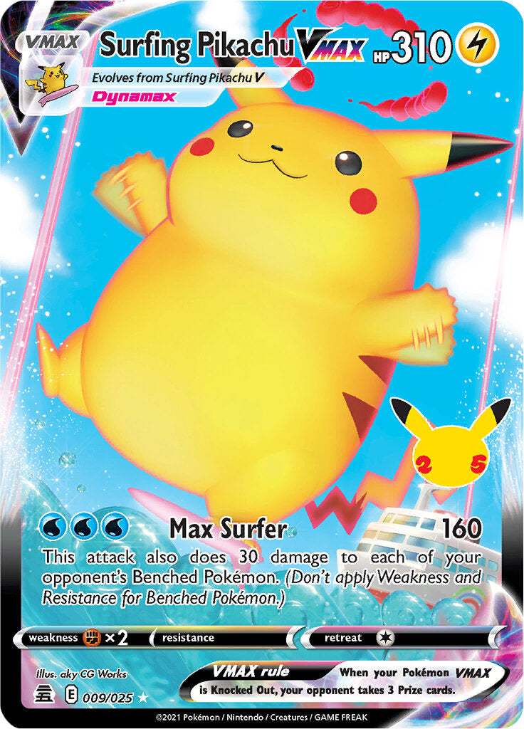 Surfing Pikachu VMAX (009/025) [Celebrations: 25th Anniversary] | Red Riot Games CA