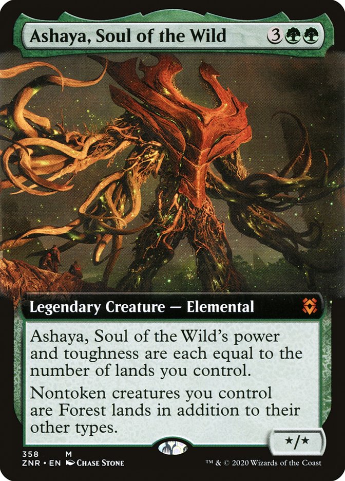Ashaya, Soul of the Wild (Extended Art) [Zendikar Rising] | Red Riot Games CA