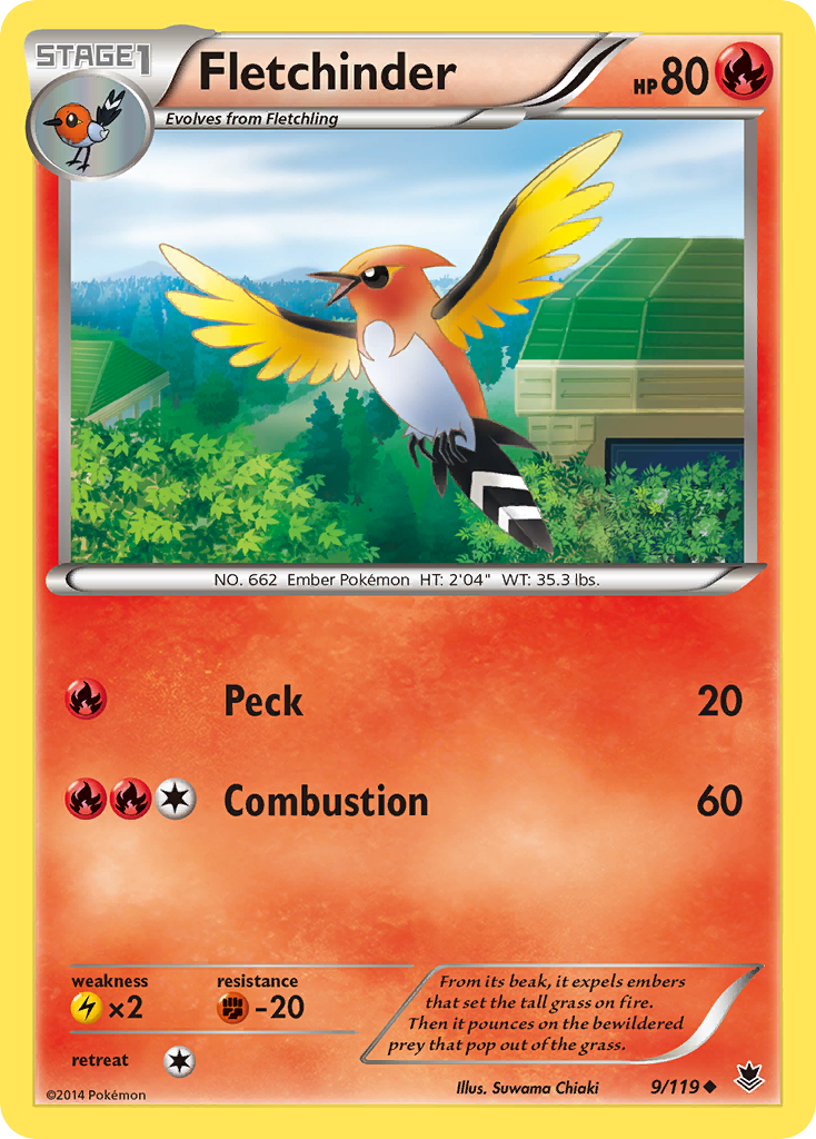 Fletchinder (9/119) [XY: Phantom Forces] | Red Riot Games CA