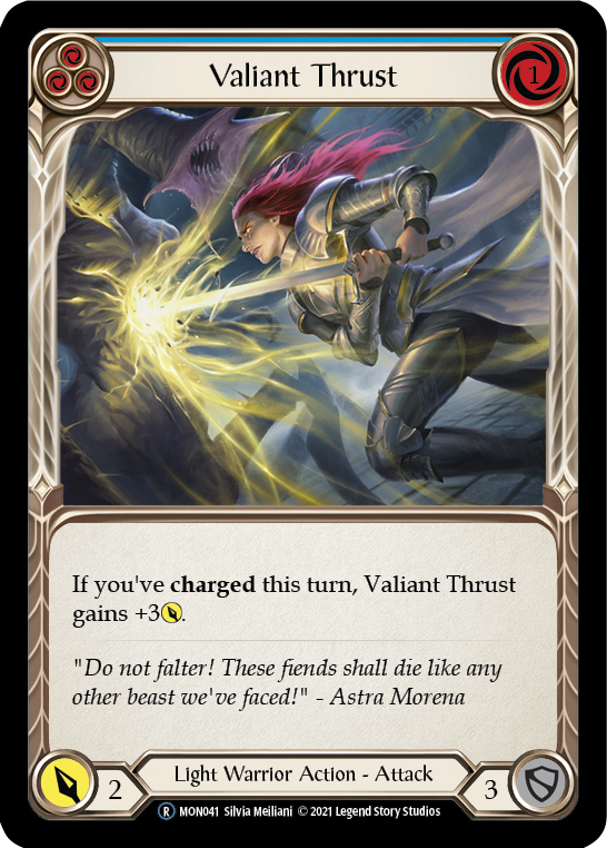Valiant Thrust (Blue) [U-MON041] (Monarch Unlimited)  Unlimited Normal | Red Riot Games CA