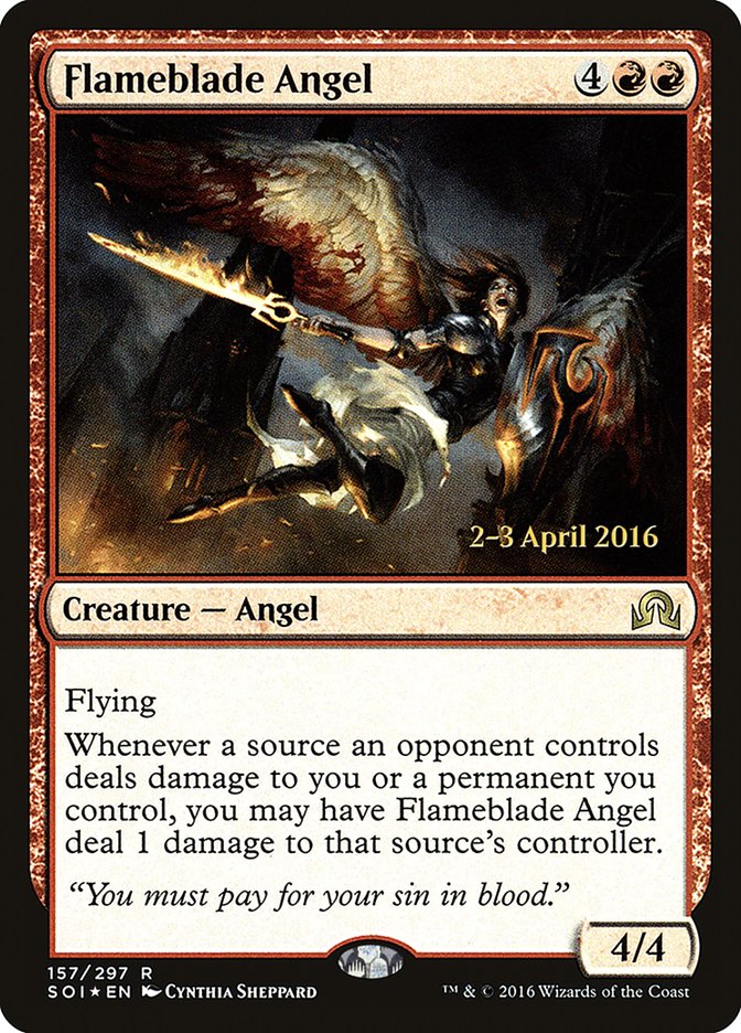 Flameblade Angel [Shadows over Innistrad Prerelease Promos] | Red Riot Games CA