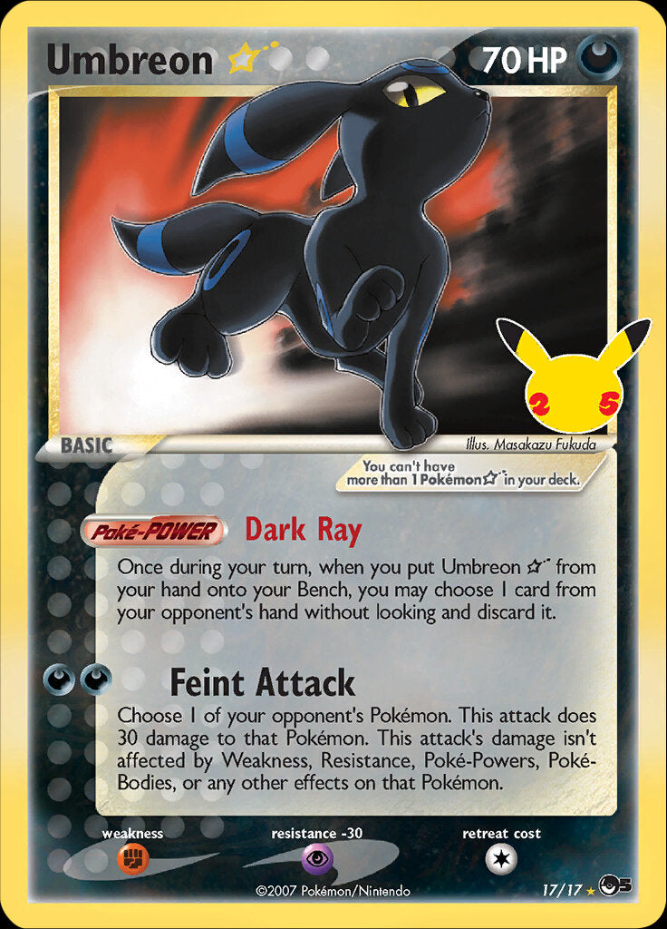 Umbreon (17/17) (Star) [Celebrations: 25th Anniversary - Classic Collection] | Red Riot Games CA