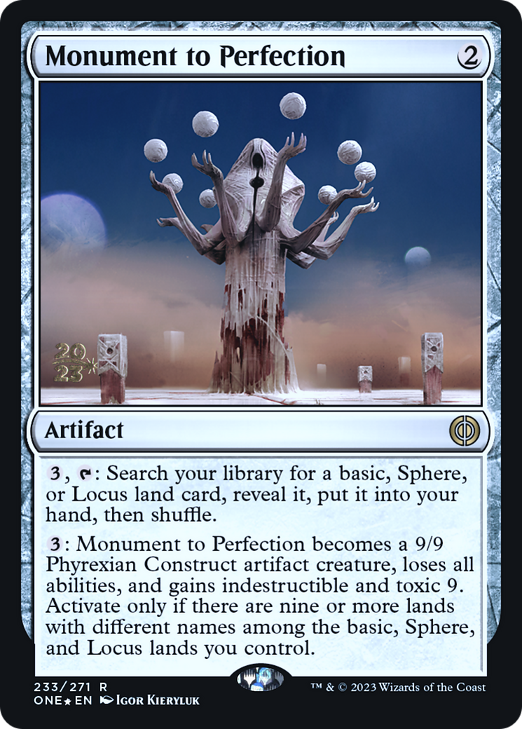 Monument to Perfection [Phyrexia: All Will Be One Prerelease Promos] | Red Riot Games CA