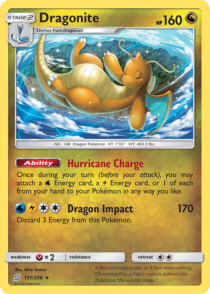 Dragonite (151/236) (Cosmos Holo) [Sun & Moon: Unified Minds] | Red Riot Games CA
