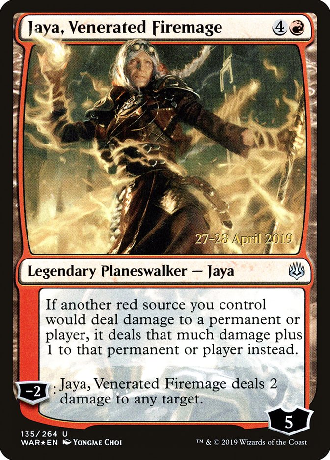 Jaya, Venerated Firemage [War of the Spark Prerelease Promos] | Red Riot Games CA