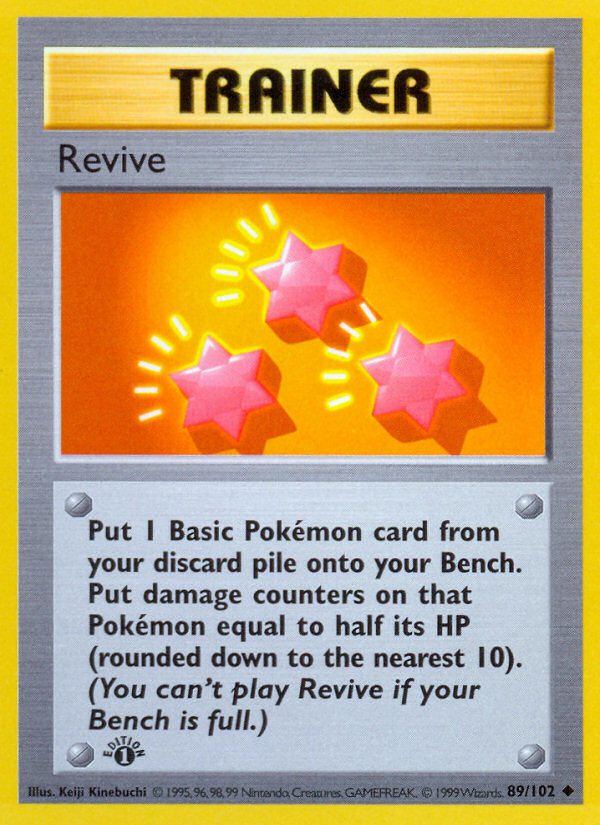 Revive (89/102) (Shadowless) [Base Set 1st Edition] | Red Riot Games CA