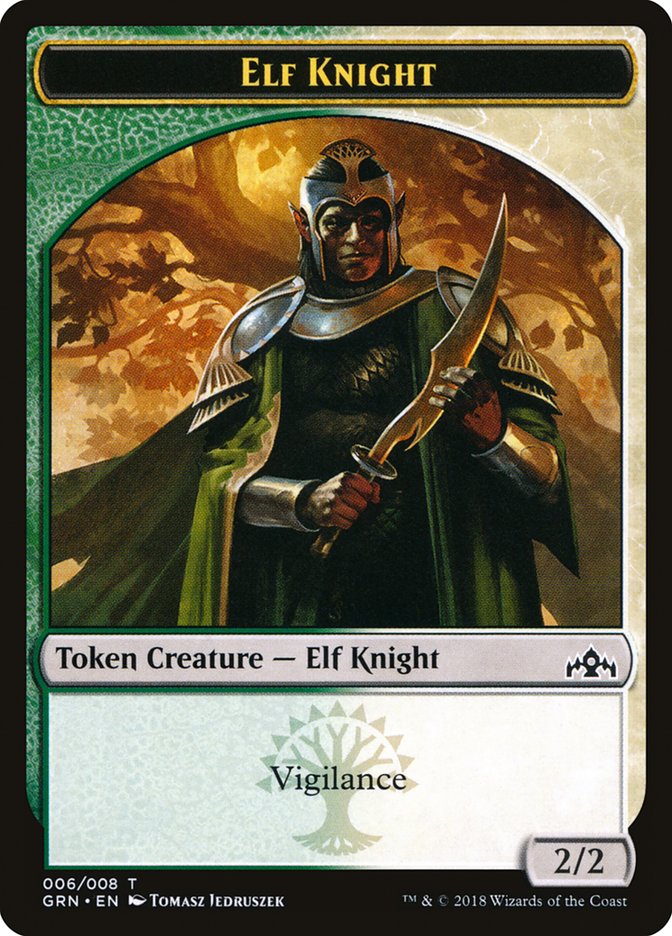 Elf Knight Token [Guilds of Ravnica Tokens] | Red Riot Games CA