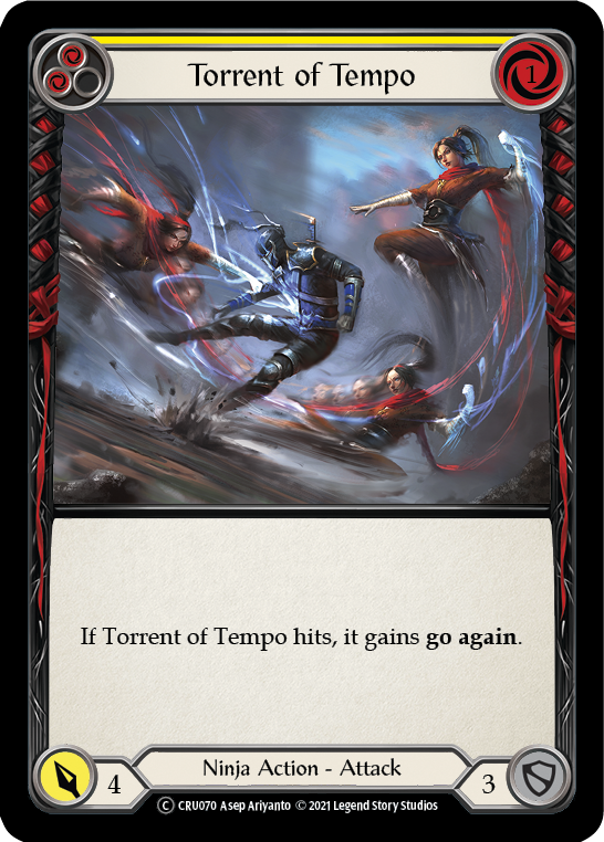 Torrent of Tempo (Yellow) [U-CRU070] (Crucible of War Unlimited)  Unlimited Rainbow Foil | Red Riot Games CA