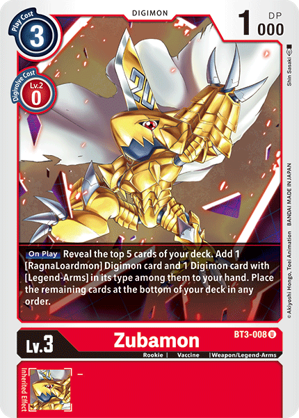 Zubamon [BT3-008] [Release Special Booster Ver.1.5] | Red Riot Games CA