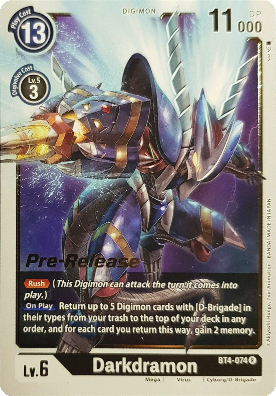 Darkdramon [BT4-074] [Great Legend Pre-Release Promos] | Red Riot Games CA