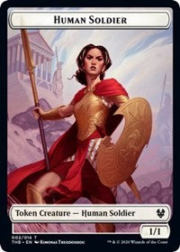 Human Soldier // Gold Double-Sided Token [Theros Beyond Death Tokens] | Red Riot Games CA