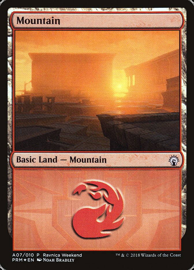 Mountain (A07) [Ravnica Allegiance Ravnica Weekend] | Red Riot Games CA