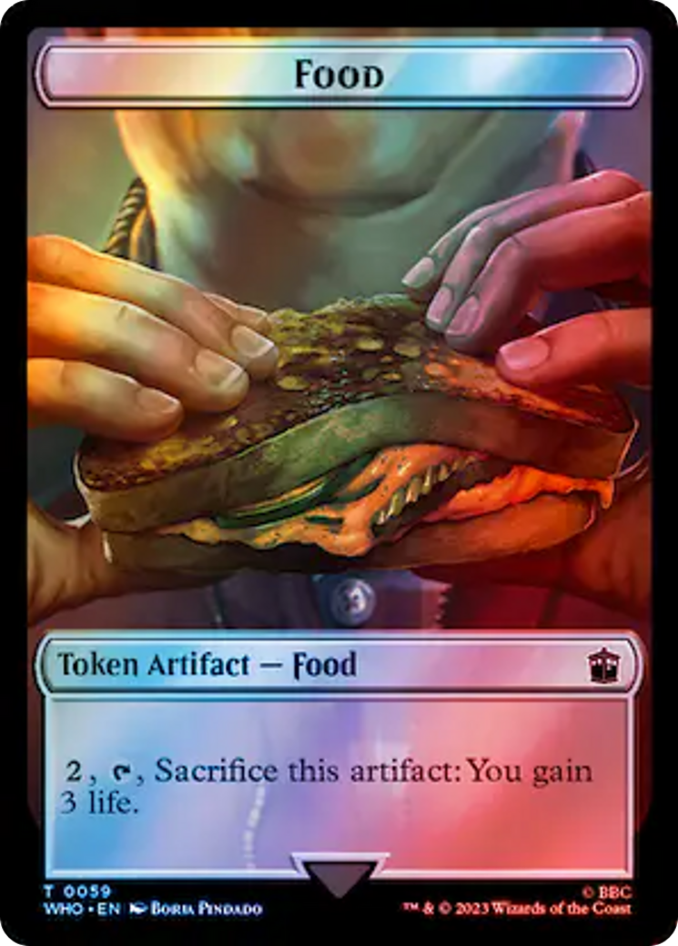 Alien Angel // Food (0059) Double-Sided Token (Surge Foil) [Doctor Who Tokens] | Red Riot Games CA