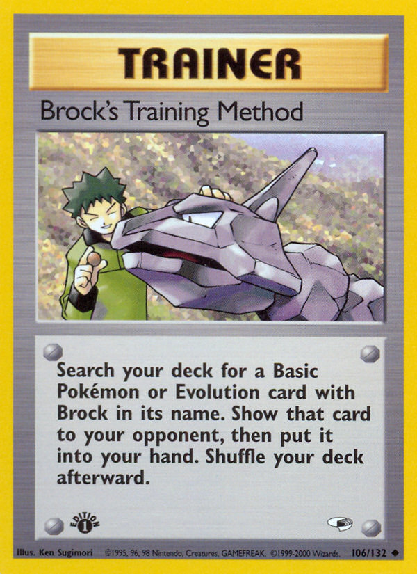 Brock's Training Method (106/132) [Gym Heroes 1st Edition] | Red Riot Games CA