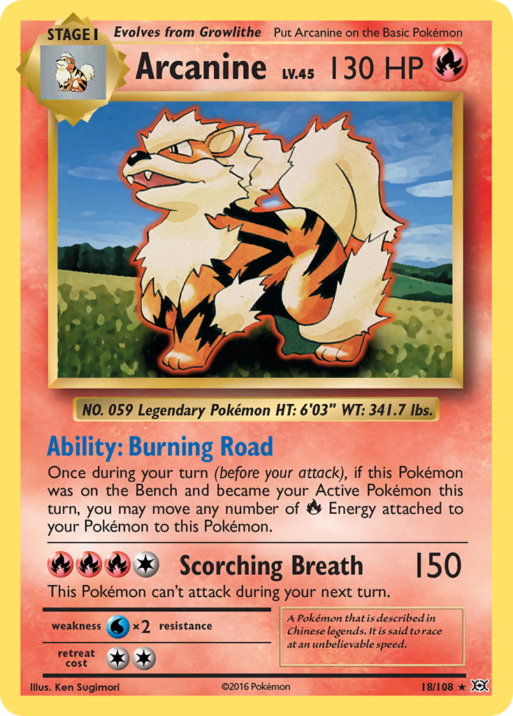 Arcanine (18/108) [XY: Evolutions] | Red Riot Games CA