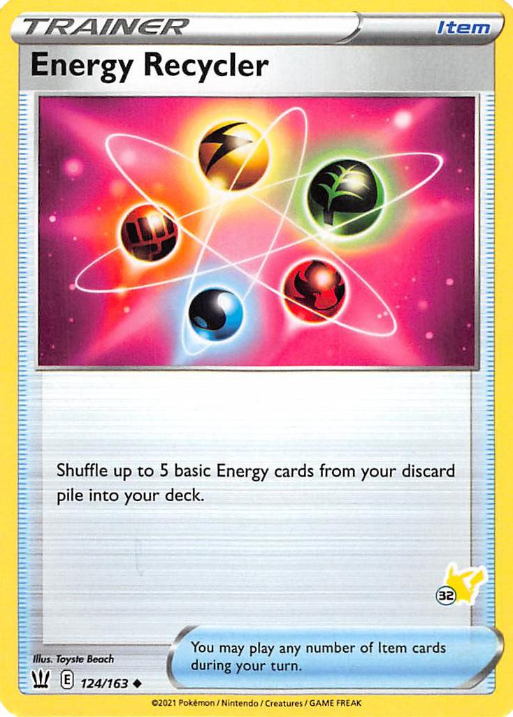 Energy Recycler (124/163) (Pikachu Stamp #32) [Battle Academy 2022] | Red Riot Games CA