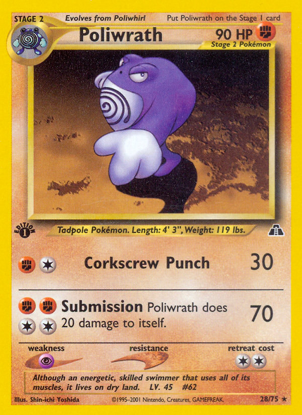 Poliwrath (28/75) [Neo Discovery 1st Edition] | Red Riot Games CA