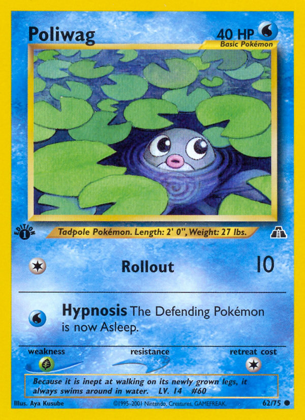 Poliwag (62/75) [Neo Discovery 1st Edition] | Red Riot Games CA