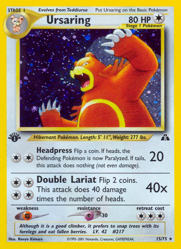 Ursaring (15/75) [Neo Discovery 1st Edition] | Red Riot Games CA