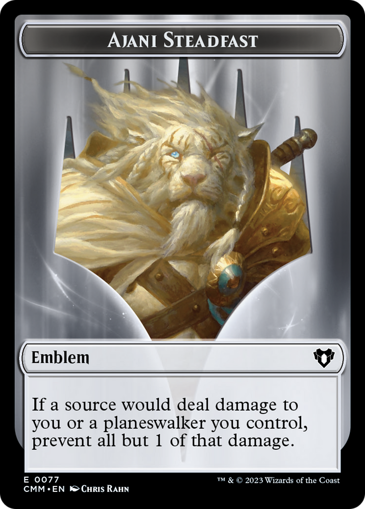 Ajani Steadfast Emblem // Wizard Double-Sided Token [Commander Masters Tokens] | Red Riot Games CA