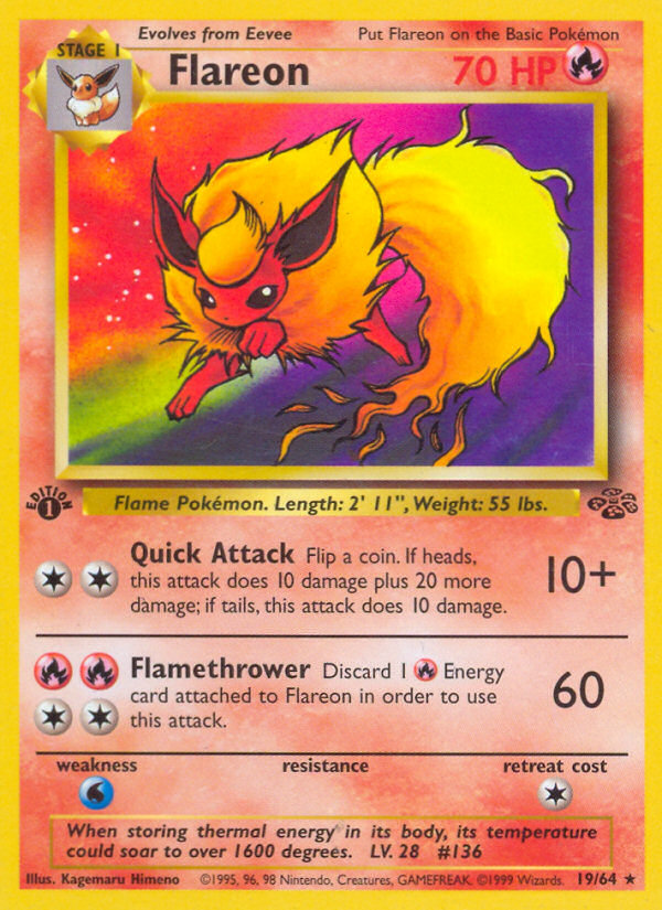 Flareon (19/64) [Jungle 1st Edition] | Red Riot Games CA