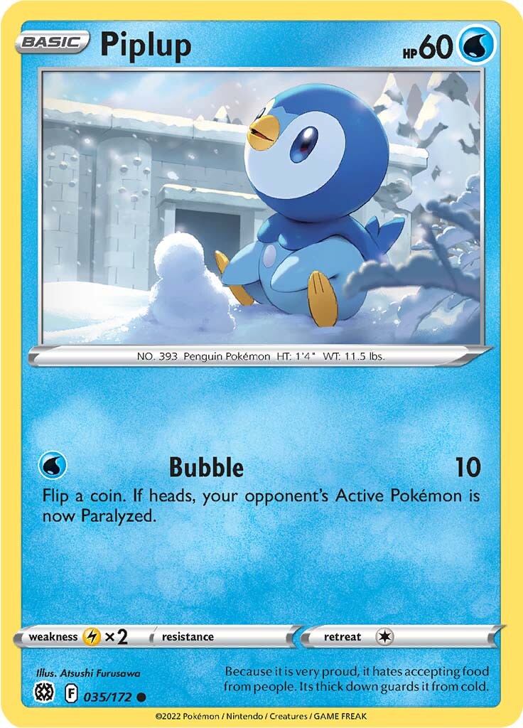 Piplup (035/172) [Sword & Shield: Brilliant Stars] | Red Riot Games CA