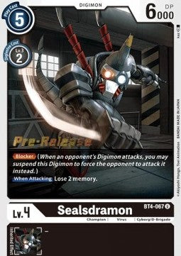 Sealsdramon [BT4-067] [Great Legend Pre-Release Promos] | Red Riot Games CA