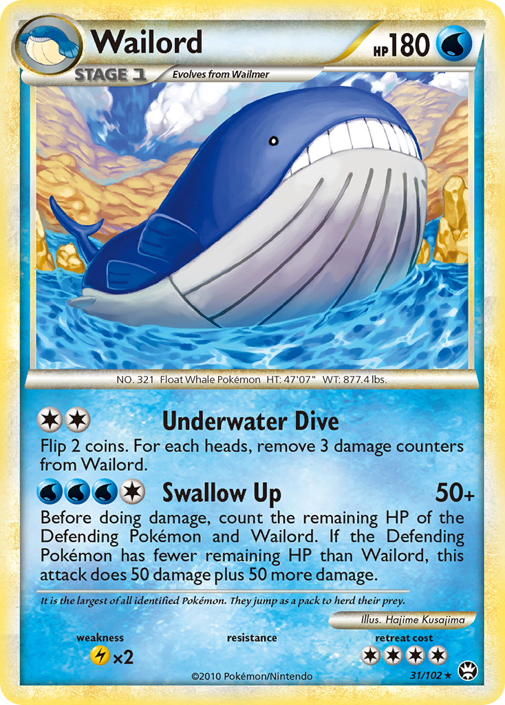 Wailord (31/102) [HeartGold & SoulSilver: Triumphant] | Red Riot Games CA