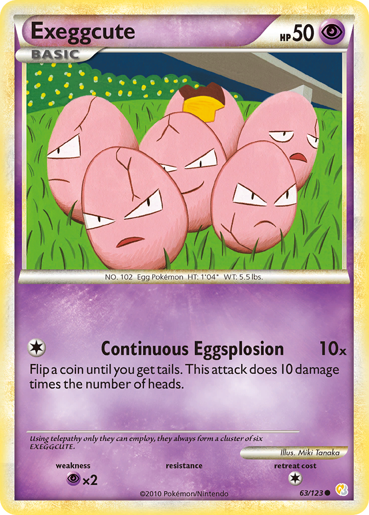 Exeggcute (63/123) [HeartGold & SoulSilver: Base Set] | Red Riot Games CA