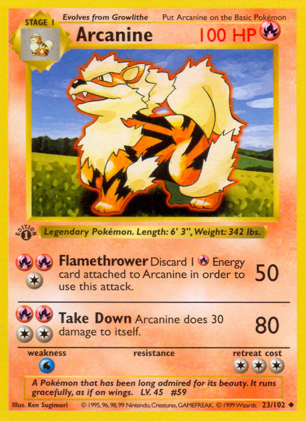 Arcanine (23/102) (Shadowless) [Base Set 1st Edition] | Red Riot Games CA