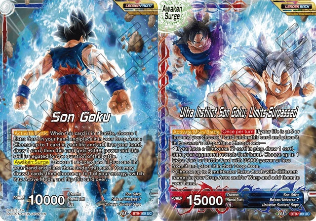 Son Goku // Ultra Instinct Son Goku, Limits Surpassed (BT9-100) [Universal Onslaught] | Red Riot Games CA