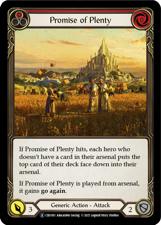 Promise of Plenty (Red) [U-CRU183] (Crucible of War Unlimited)  Unlimited Rainbow Foil | Red Riot Games CA