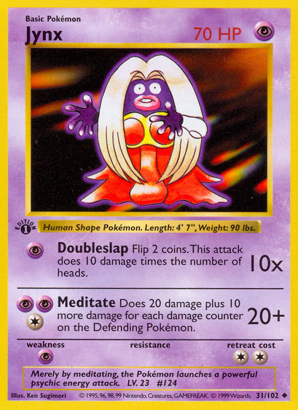 Jynx (31/102) (Shadowless) [Base Set 1st Edition] | Red Riot Games CA