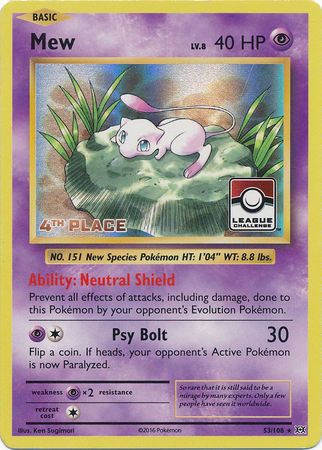 Mew (53/108) (League Promo 4th Place) [XY: Evolutions] | Red Riot Games CA