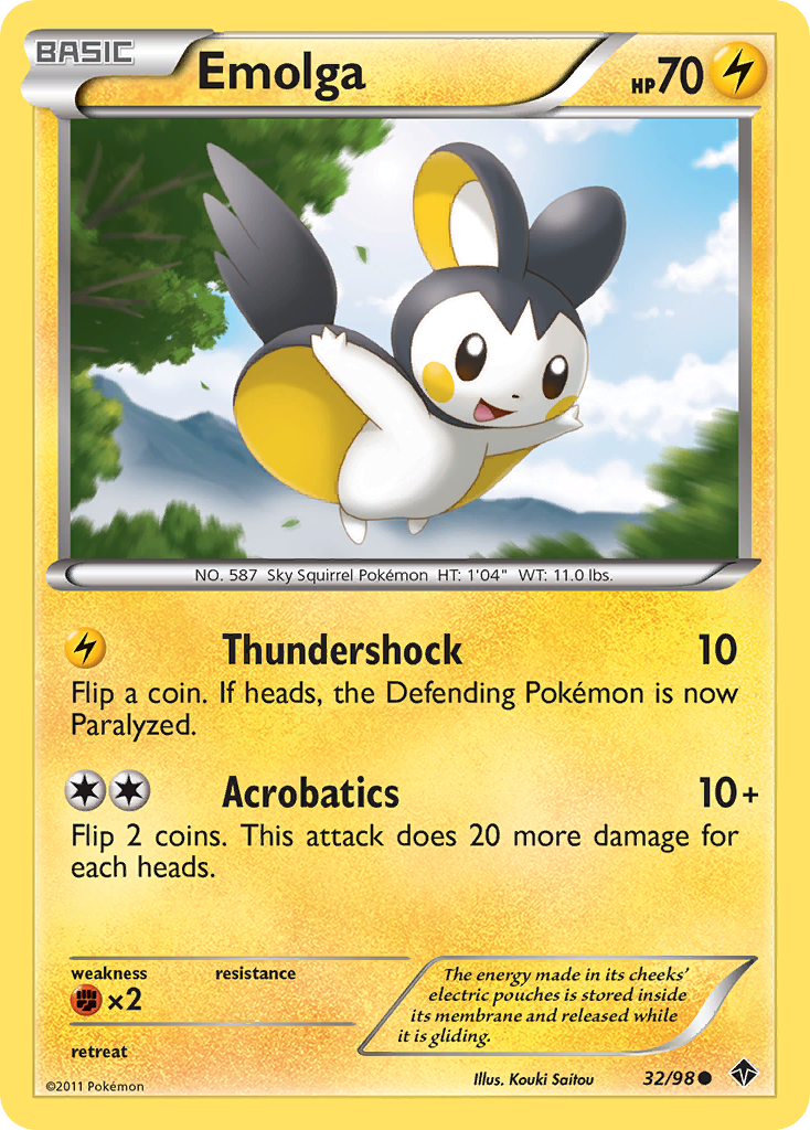 Emolga (32/98) [Black & White: Emerging Powers] | Red Riot Games CA