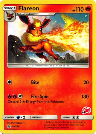 Flareon (SM186) (Charizard Stamp #44) [Battle Academy 2020] | Red Riot Games CA