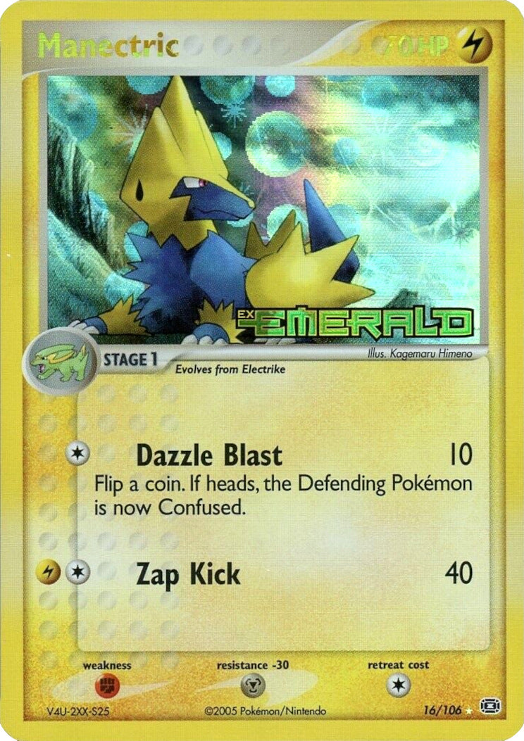 Manectric (16/106) (Stamped) [EX: Emerald] | Red Riot Games CA