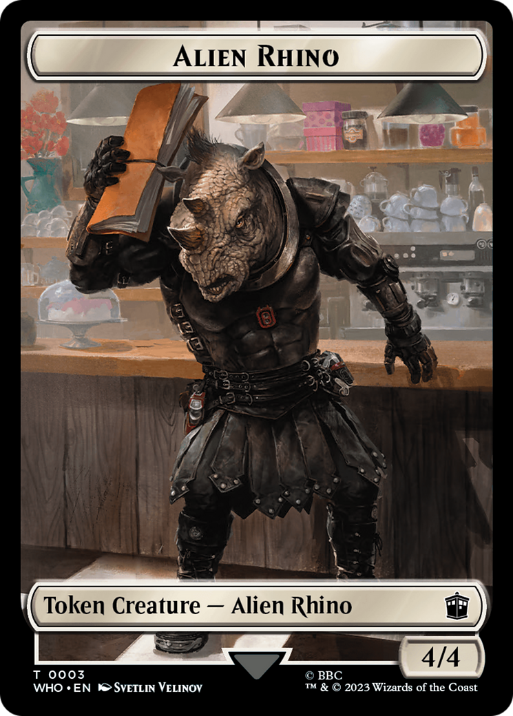 Alien Rhino // Clue (0021) Double-Sided Token [Doctor Who Tokens] | Red Riot Games CA