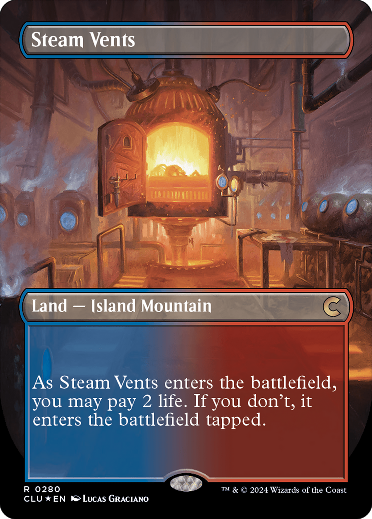 Steam Vents (Borderless) [Ravnica: Clue Edition] | Red Riot Games CA
