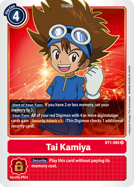 Tai Kamiya [BT1-085] [Release Special Booster Ver.1.0] | Red Riot Games CA