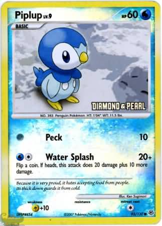 Piplup (93/130) [Burger King Promos: 2008 Collection] | Red Riot Games CA